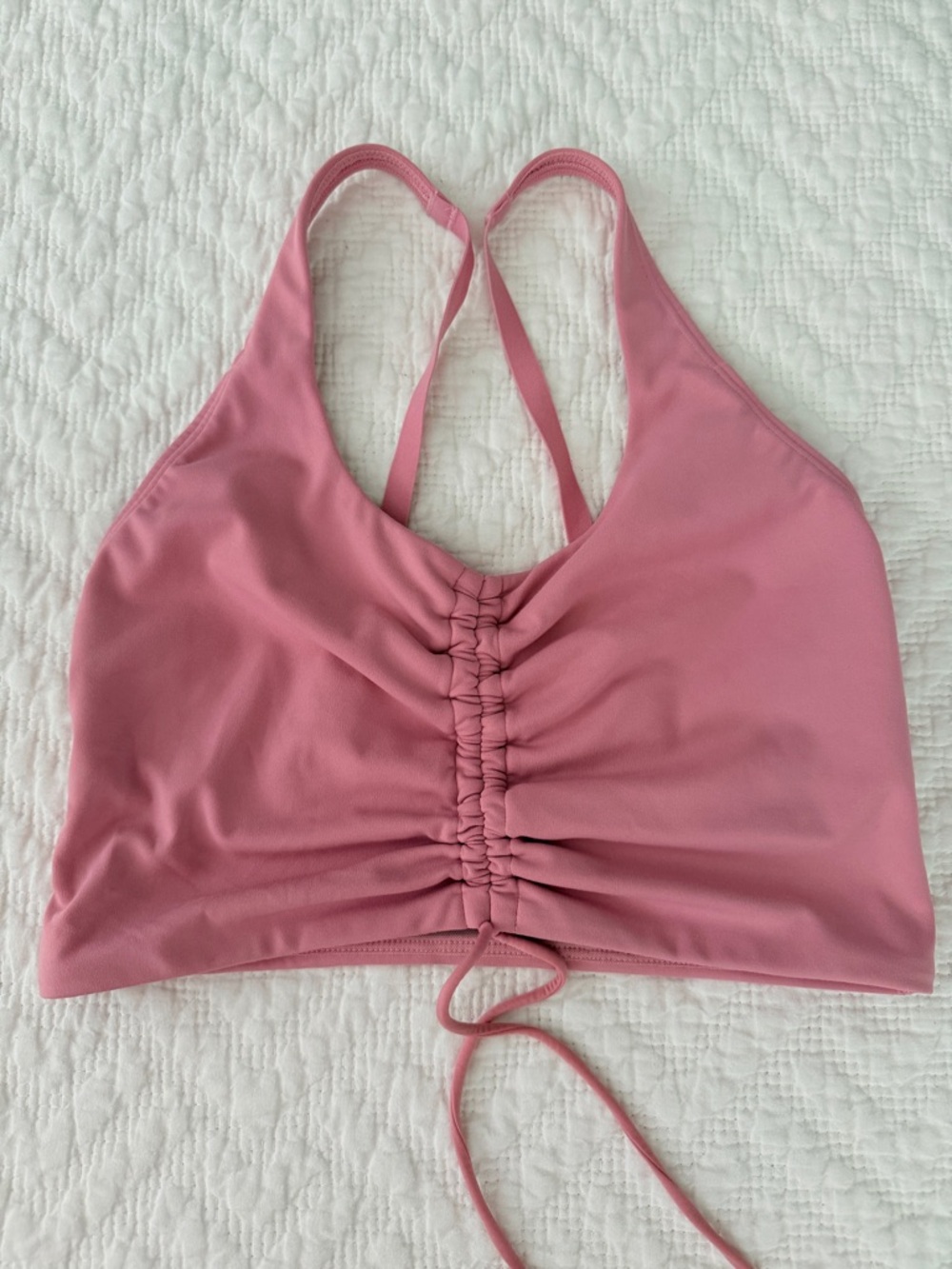 PINK Victoria's Secret Mauve Pink Ruched Drawstring Sports Bralette